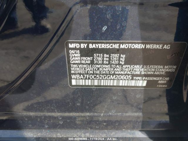 WBA7F0C52GGM20605 BMW 750i