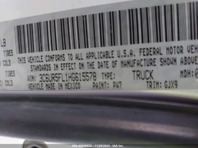 3C6UR5FL1HG615578 RAM 2500 Laramie  4x4 6'4 Box