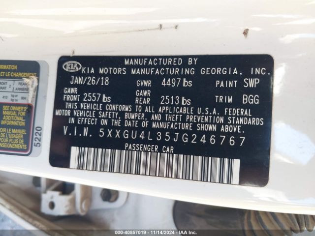 5XXGU4L35JG246767 KIA OPTIMA EX