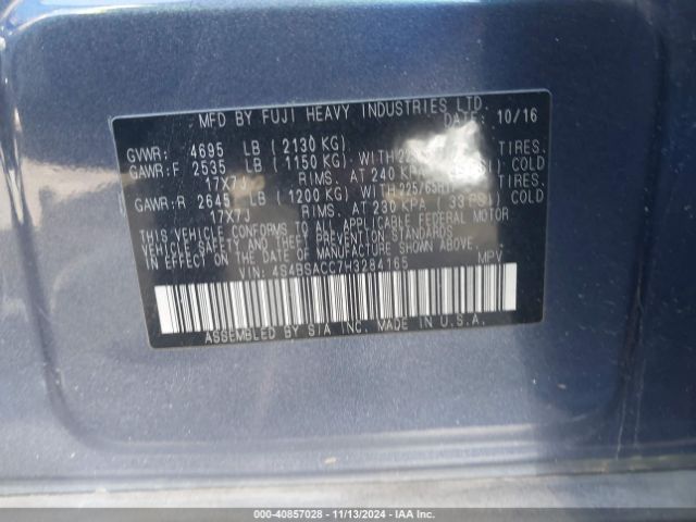 4S4BSACC7H3284165 Subaru Outback 2.5i Premium
