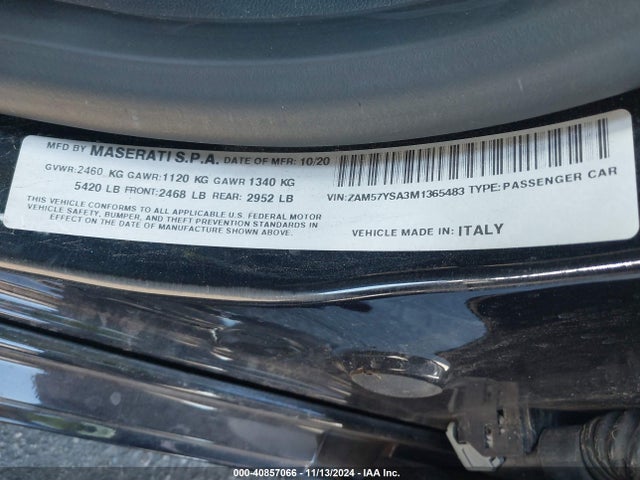 ZAM57YSA3M1365483 Maserati GHIBLI S