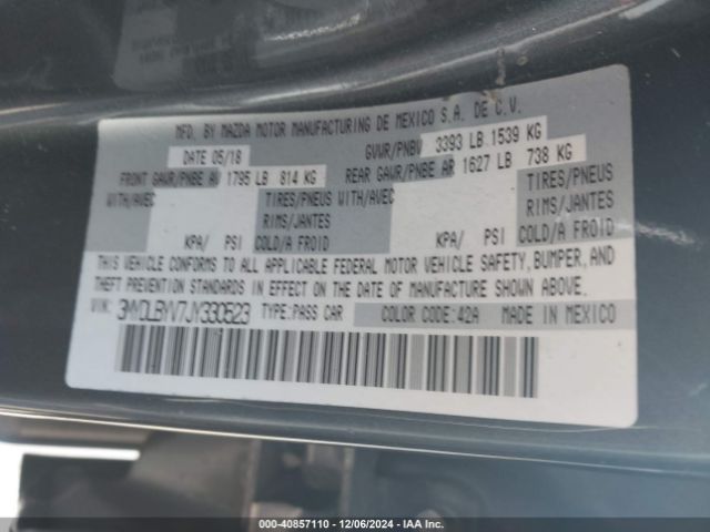 3MYDLBYV7JY330523 Toyota YARIS IA