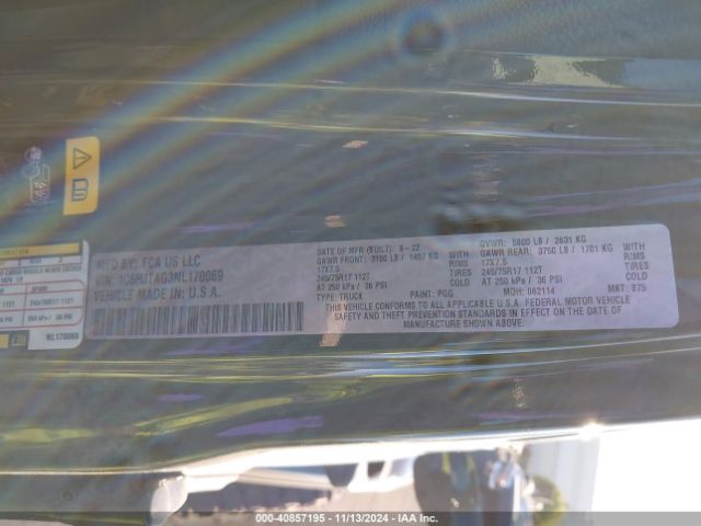 1C6HJTAG3NL170069 Jeep Gladiator Sport S 4x4