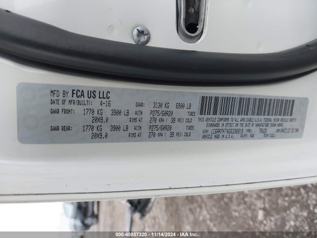 1C6RR7NT4GS338919 RAM 1500 Laramie