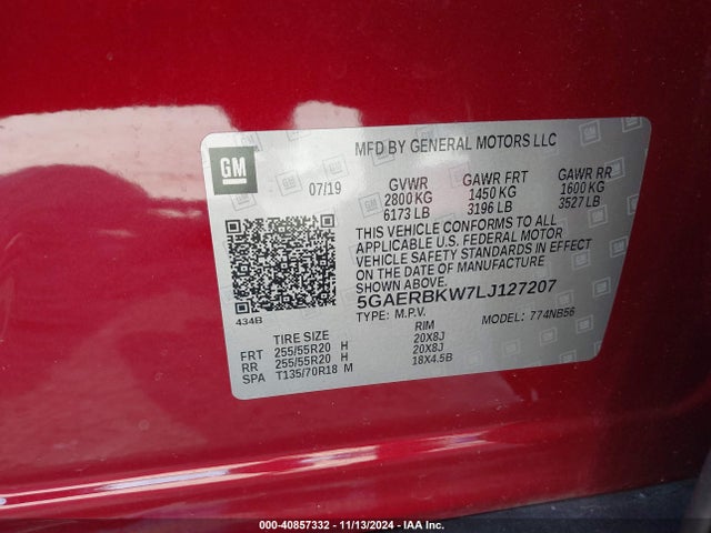 5GAERBKW7LJ127207 Buick Enclave Fwd Essence