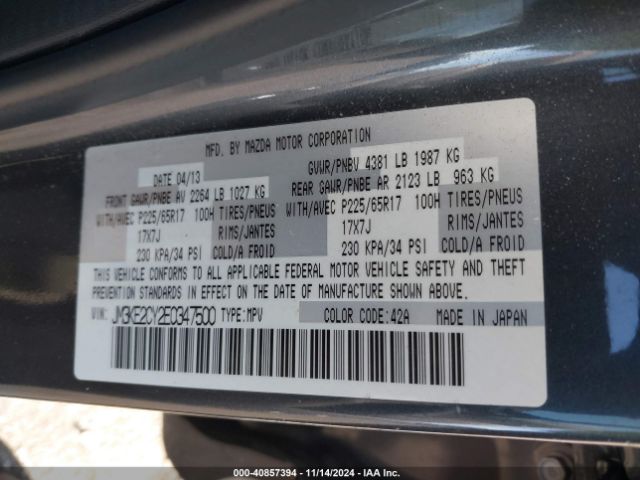 JM3KE2CY2E0347500 Mazda Cx-5 Touring