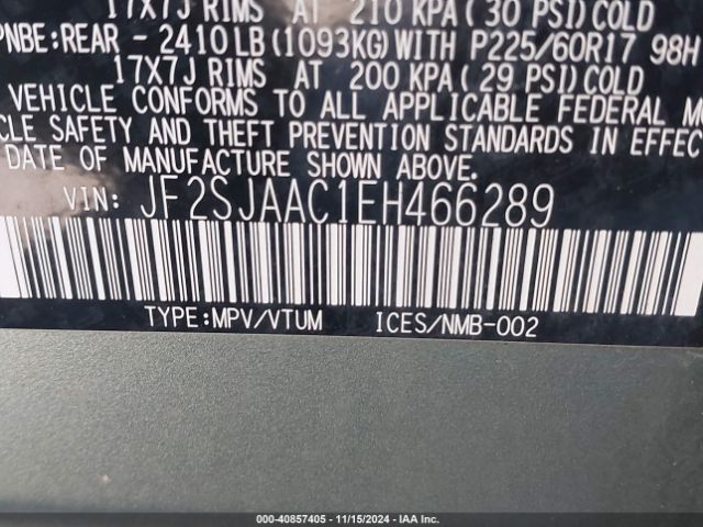 JF2SJAAC1EH466289 Subaru Forester 2.5i