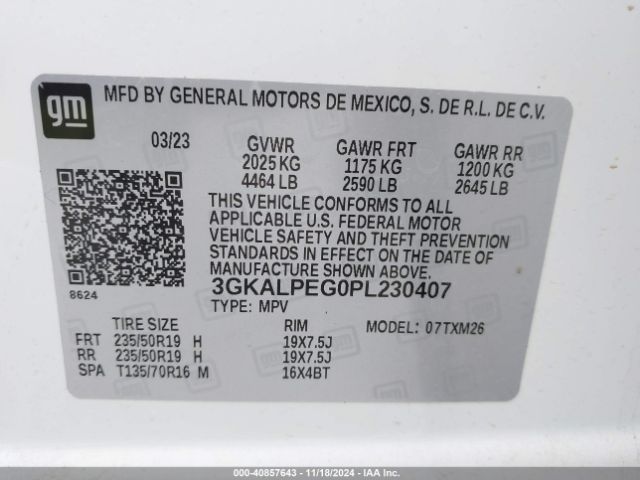 3GKALPEG0PL230407 GMC Terrain Fwd Slt