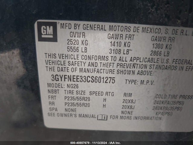 2012 CADILLAC SRX 3GYFNEE33CS601275 Photo 8