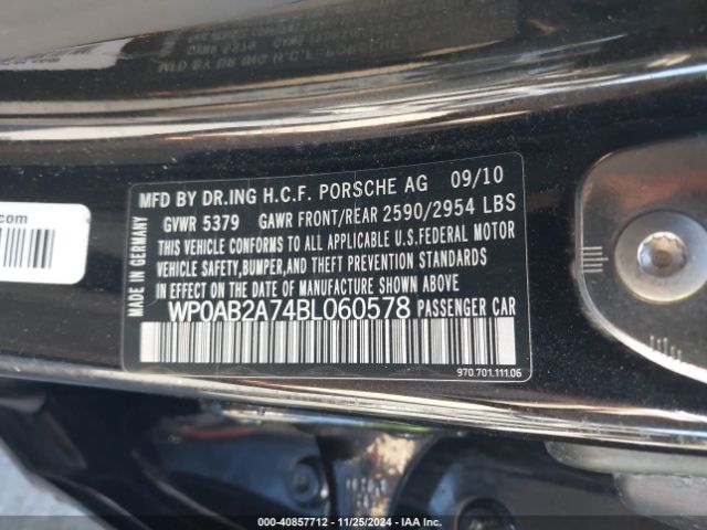 2011 PORSCHE PANAMERA WP0AB2A74BL060578 Photo 8
