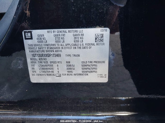 1GT12UE8XGF173469 GMC Sierra 2500hd Denali