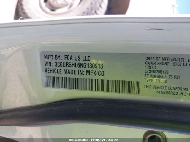 3C6UR5HL6NG130913 RAM 2500 Tradesman  4x4 8' Box