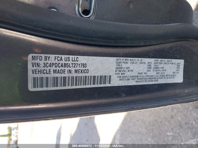 3C4PDCAB5LT271793 Dodge Journey Se Value
