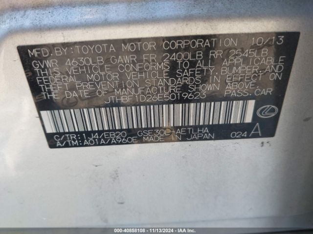 JTHBF1D26E5019623 Lexus IS 250