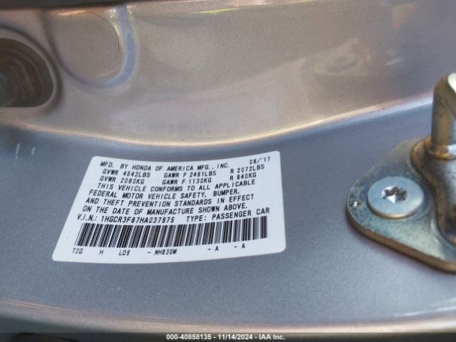 1HGCR3F87HA037975 Honda Accord Ex-l V6