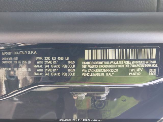 ZACNJDB1XMPN33034 Jeep Renegade Latitude 4x4