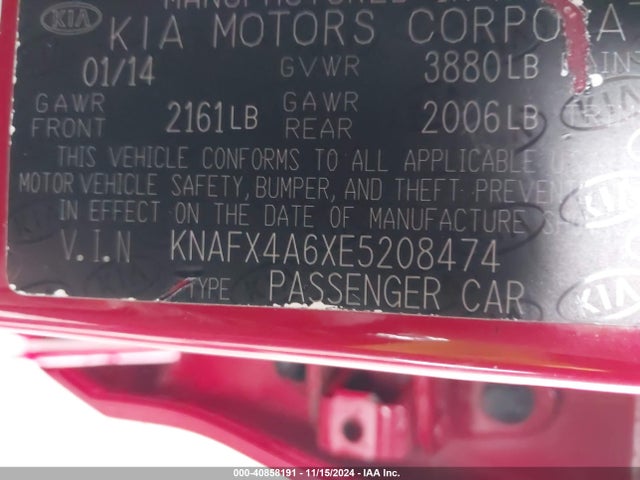 KIA FORTE LX 2014 KNAFX4A6XE5208474 Image 9