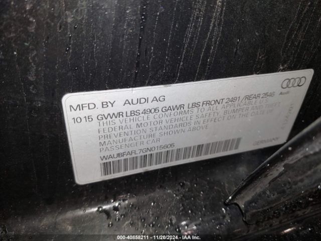 WAUBFAFL7GN015605 Audi A4 2.0t Premium