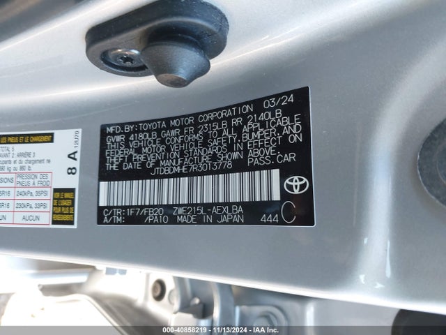 JTDBDMHE7R3013778 Toyota Corolla Hybrid Le