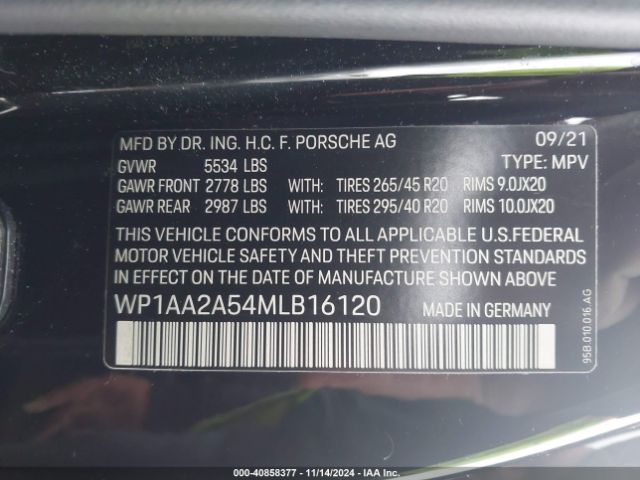 WP1AA2A54MLB16120 Porsche Macan
