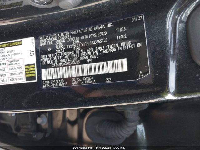 2T2HZMDA3NC333305 Lexus RX 350