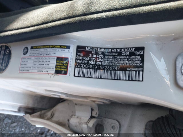 Продаж на аукціоні авто 2009 Mercedes-benz C 300 Luxury 4matic/sport 4matic, vin: WDDGF81X19F266747, номер лоту: 40858455