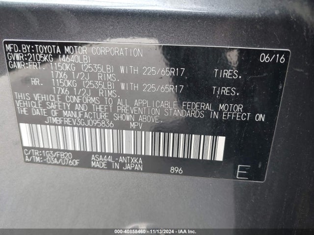 Toyota RAV4 LE 2016 JTMBFREV3GJ095836 Image 9