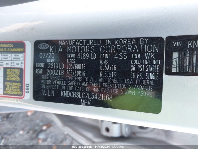 KIA Niro Lxs 2020 KNDCB3LC7L5421168 Image 9