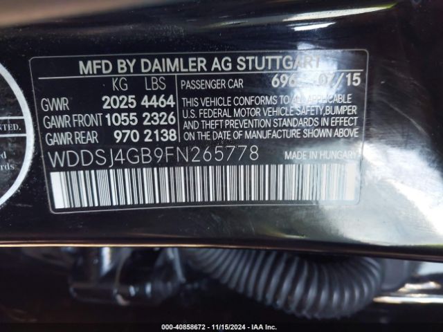 WDDSJ4GB9FN265778 Mercedes-Benz CLA 250 4MATIC