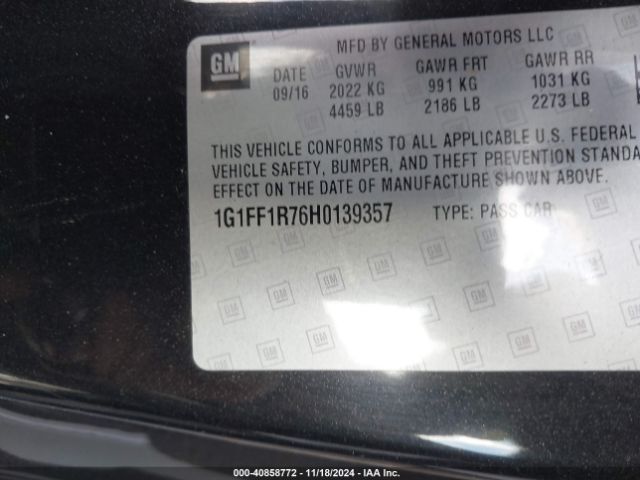 1G1FF1R76H0139357 Chevrolet Camaro 1ss