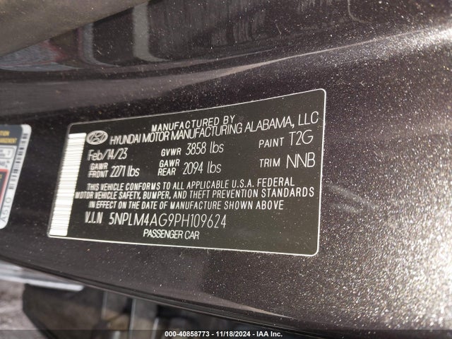 Hyundai ELANTRA SEL 2023 5NPLM4AG9PH109624 Image 9