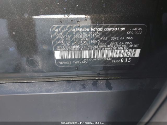 JA4J3UA85PZ027444 Mitsubishi Outlander Se 2.5 2wd/se Black Edition 2wd/se Special Edition 2wd