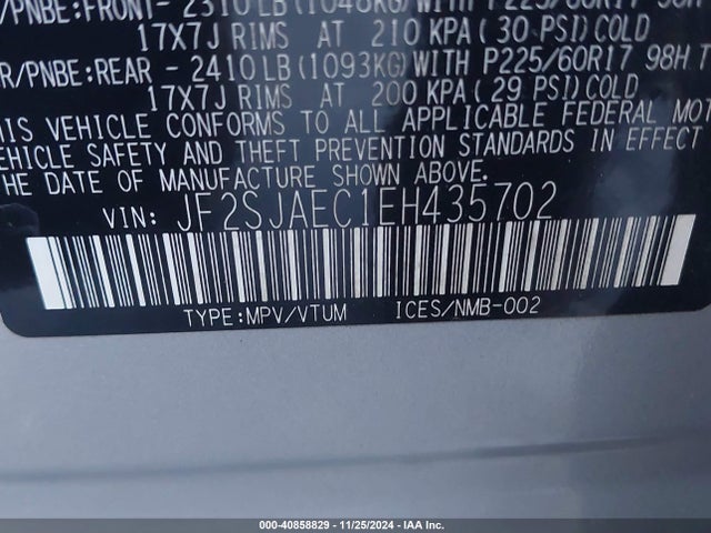 JF2SJAEC1EH435702 Subaru Forester 2.5i Premium