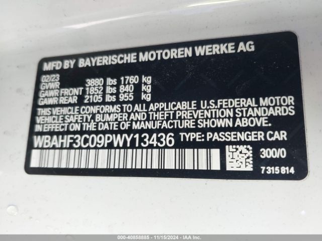WBAHF3C09PWY13436 BMW Z4 Sdrive30i