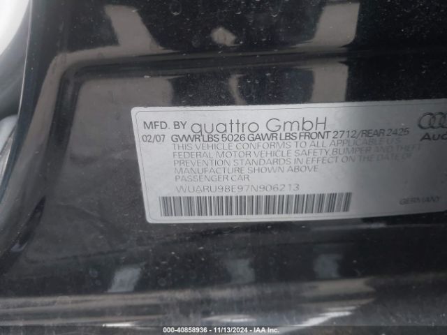 2007 AUDI RS 4 WUARU98E97N906213 Photo 8