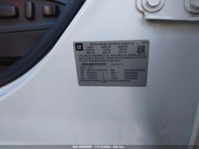 2GNALBEK7F6105207 Chevrolet EQUINOX 1LT
