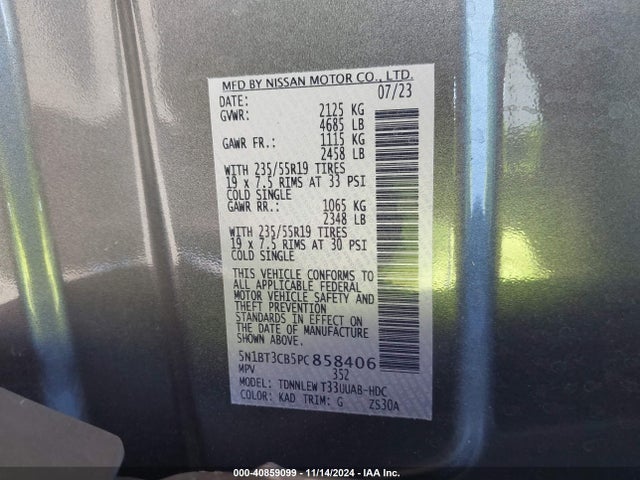 Nissan Rogue Sl Intelligent Awd 2023 5N1BT3CB5PC858406 Image 9
