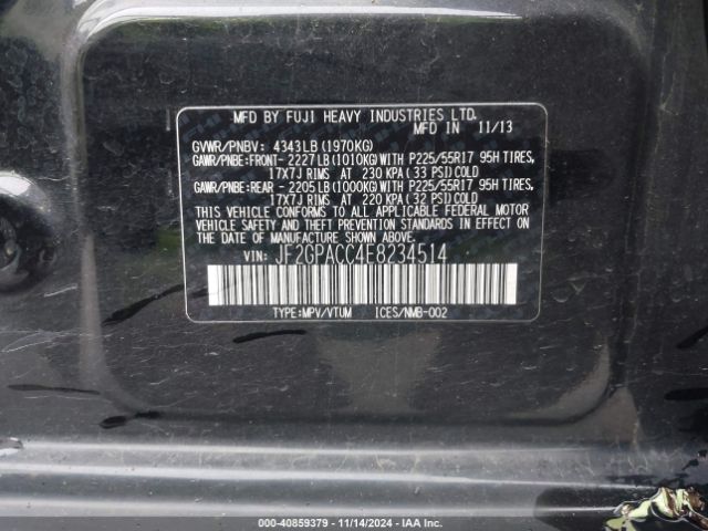 JF2GPACC4E8234514 Subaru Xv Crosstrek 2.0i Premium