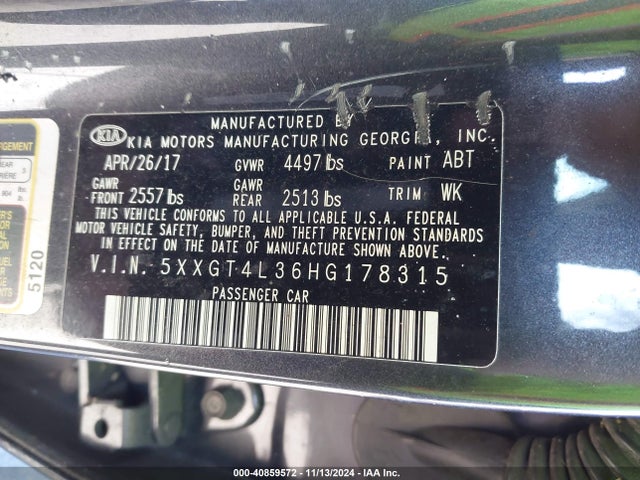 KIA Optima Lx 2017 5XXGT4L36HG178315 Image 9