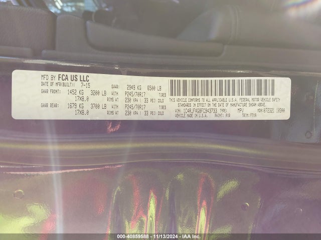 Jeep Grand Cherokee Laredo 2015 1C4RJFAG8FC943733 Image 9