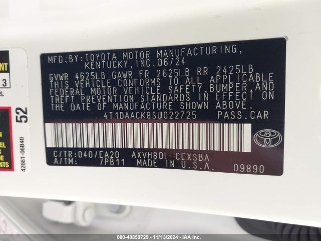 Toyota CAMRY SE 2025 4T1DAACK8SU022725 Image 9