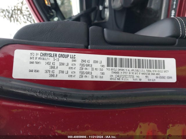 1C4RJFCG7EC172726 Jeep Grand Cherokee Overland