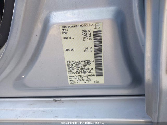 Nissan Altima 2.5 Sl 2016 1N4AL3AP4GC139006 Image 9