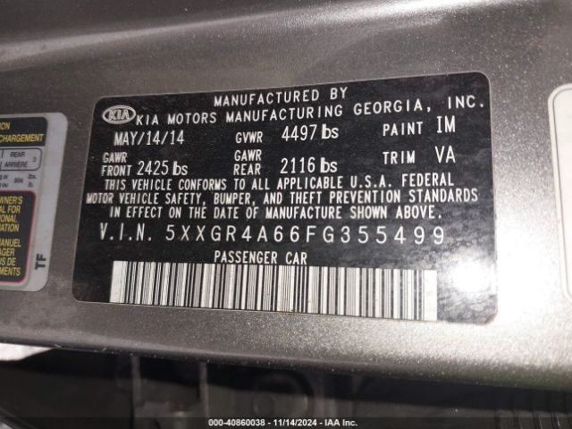 5XXGR4A66FG355499 KIA Optima Sx Turbo