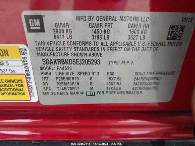 5GAKRBKD5EJ205293 Buick Enclave Leather
