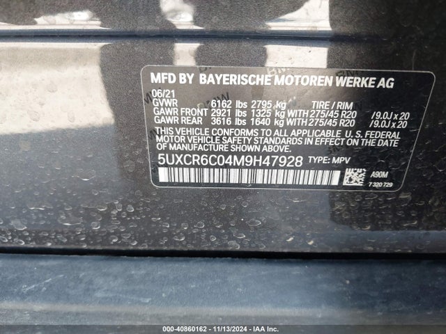 5UXCR6C04M9H47928 BMW X5 Xdrive40i