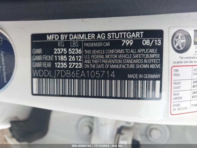 WDDLJ7DB6EA105714 Mercedes-Benz CLS 550