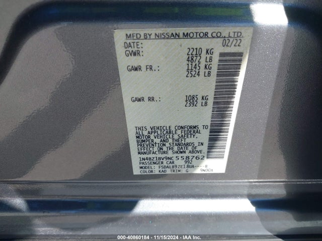 Nissan Leaf S Plus 62 Kwh 2022 1N4BZ1BV9NC558762 Image 9