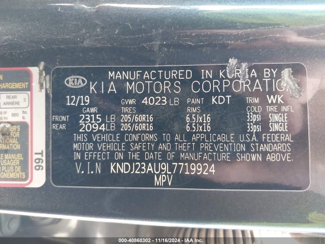 KIA SOUL S 2020 KNDJ23AU9L7719924 Image 9