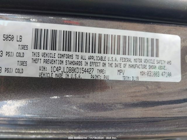 1C4PJLDB8KD154427 Jeep Cherokee Limited Fwd